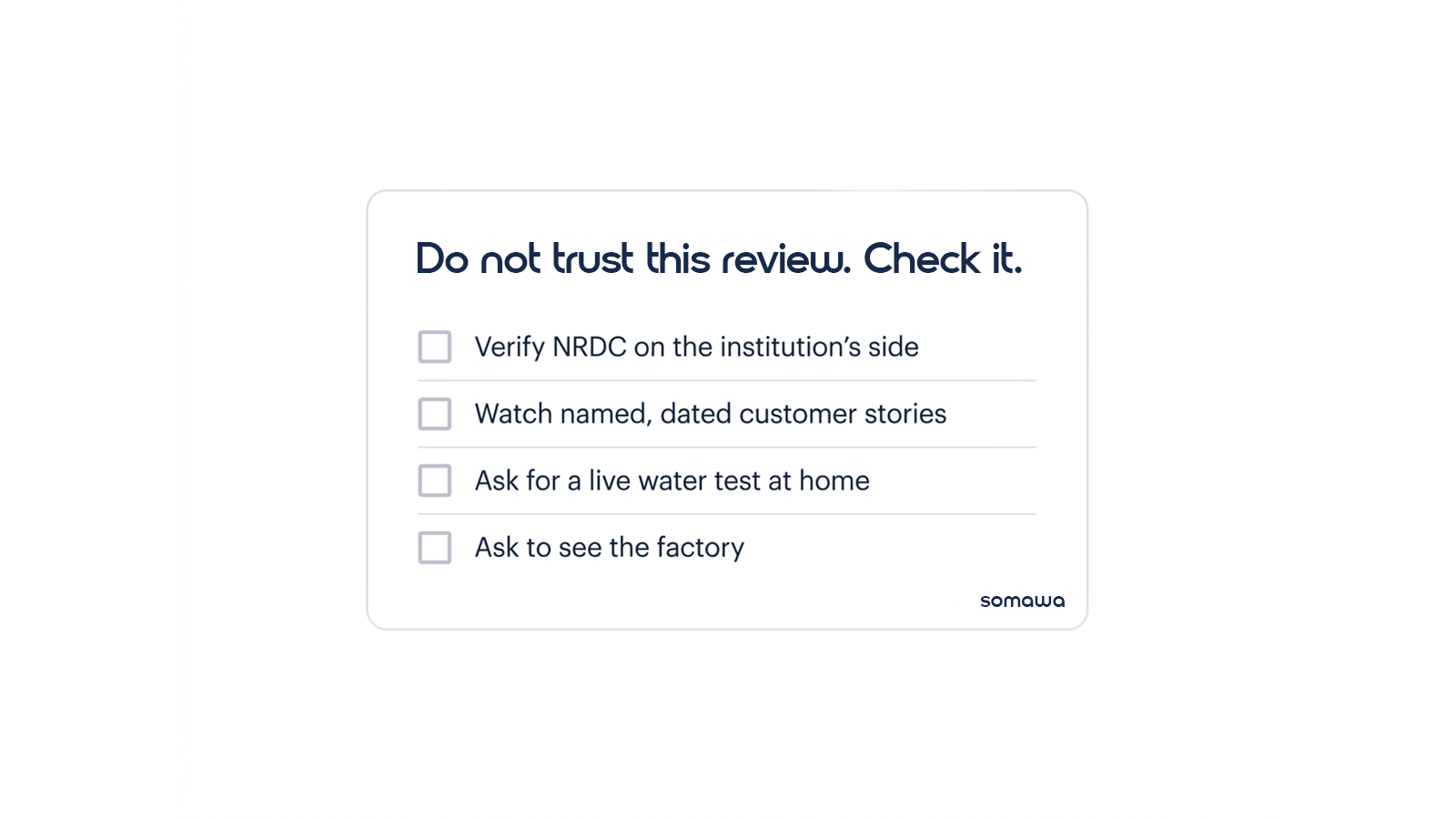 Four ways to independently verify the SOMAWA review